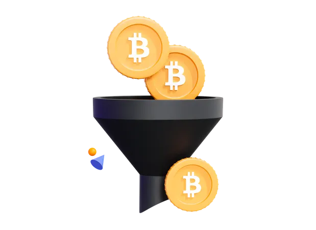 Filtre Bitcoin  3D Icon