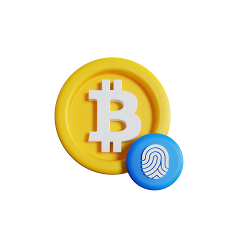 Bitcoin-Fingerabdruck  3D Icon