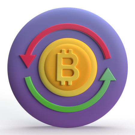 ビットコインの流れ  3D Icon