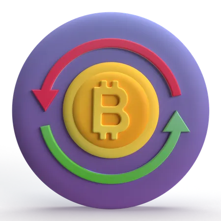 ビットコインの流れ  3D Icon