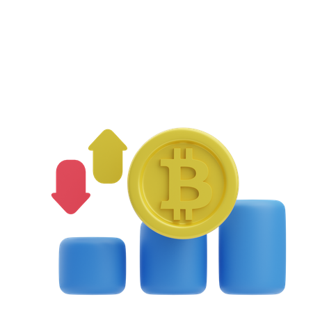 Bitcoin Fluctuation  3D Icon