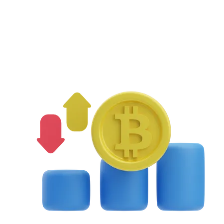 Bitcoin Fluctuation  3D Icon