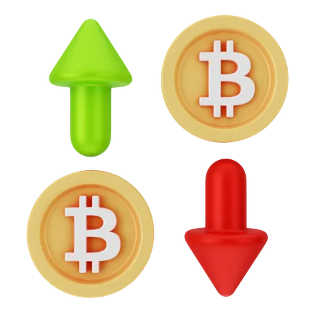 Bitcoin Fluctuation  3D Icon