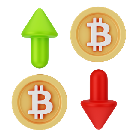 Bitcoin Fluctuation  3D Icon