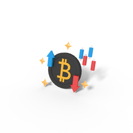 Bitcoin Fluctuation 3D Icon