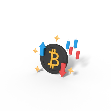 Bitcoin Fluctuation  3D Icon