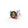 3d bitcoin fluctuation logo