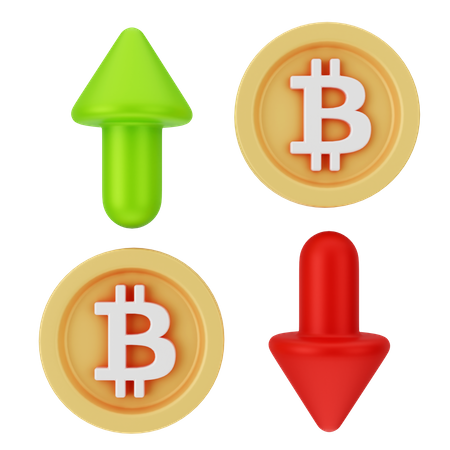Bitcoin Fluctuation  3D Icon
