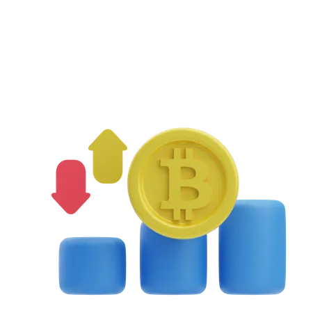 Fluctuation des bitcoins  3D Icon