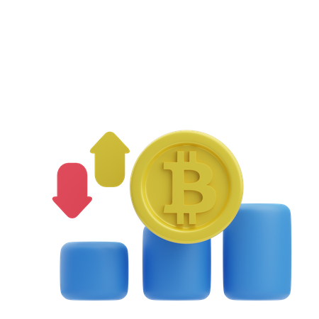 Bitcoin-Schwankung  3D Icon