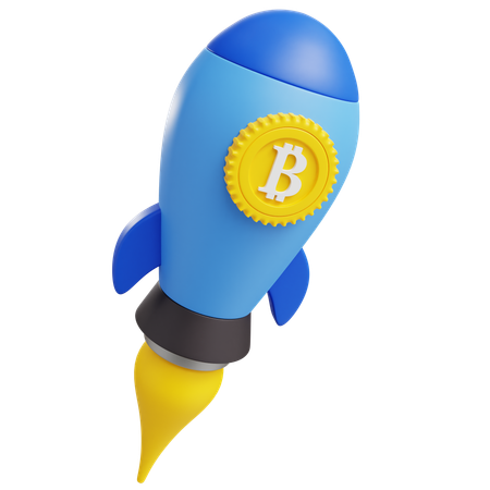 Foguete bitcoin  3D Icon