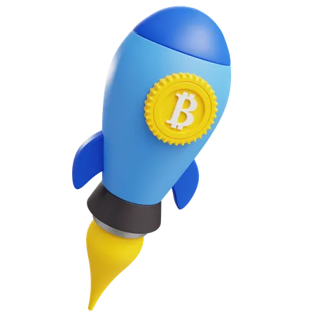 Foguete bitcoin  3D Icon