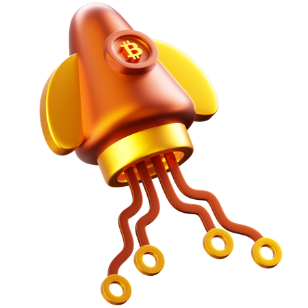 Foguete bitcoin  3D Icon