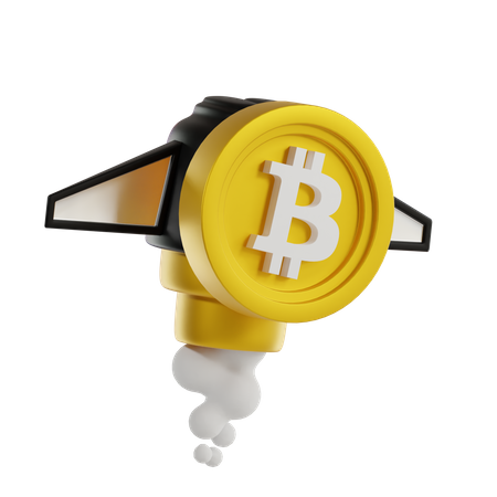 Foguete bitcoin  3D Icon