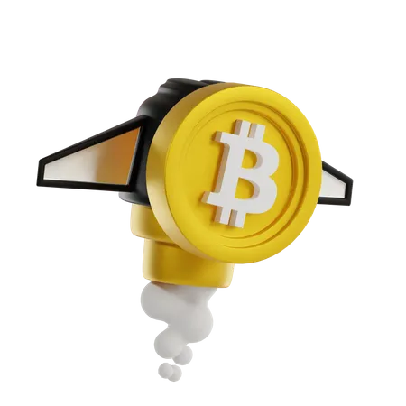 Foguete bitcoin  3D Icon