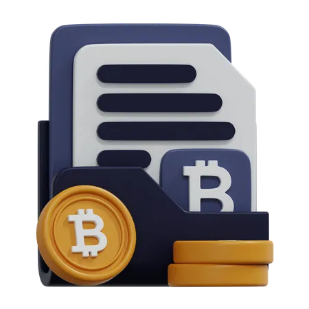 ビットコインフォルダ  3D Icon