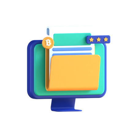 Bitcoin Folder  3D Icon