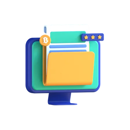 Bitcoin Folder  3D Icon