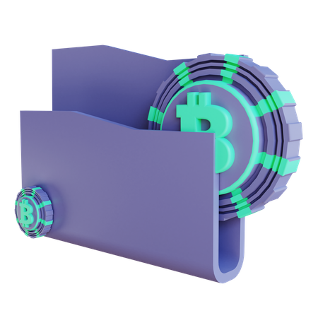 Bitcoin folder  3D Illustration