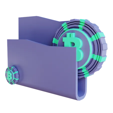 Bitcoin folder  3D Illustration