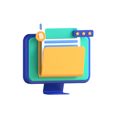 Bitcoin Folder 3D Icon