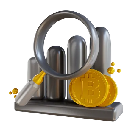 Bitcoin-Forschung  3D Illustration