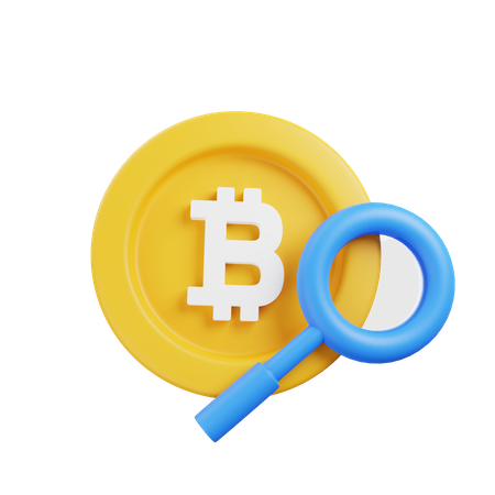 Bitcoin-Forschung  3D Illustration