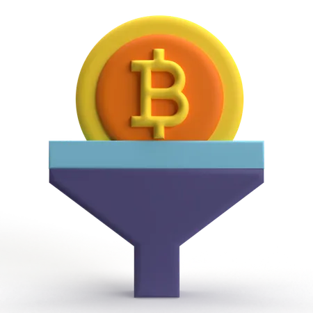 ビットコインファネル  3D Icon