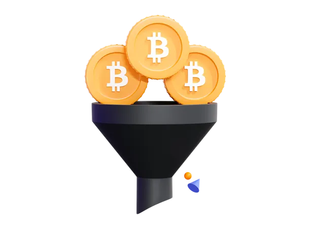 Bitcoin Funnel  3D Icon