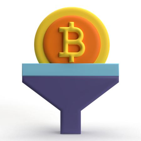 Bitcoin Funnel  3D Icon
