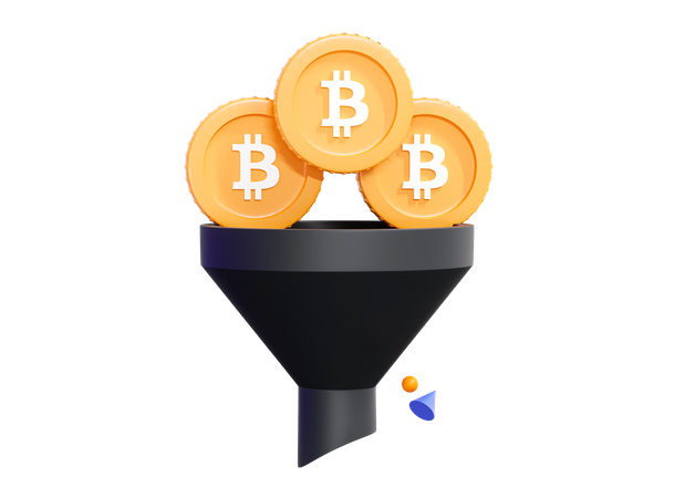 Bitcoin Funnel  3D Icon