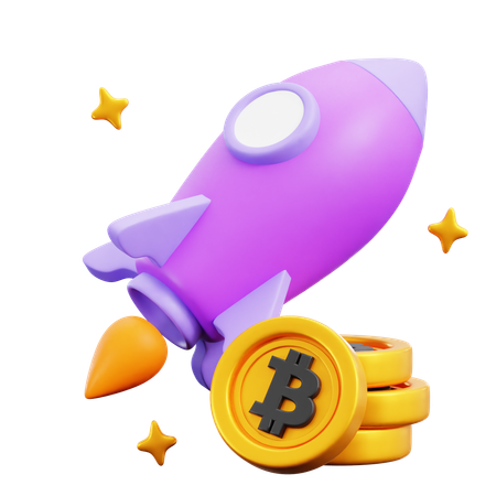 Fusée Bitcoin  3D Icon