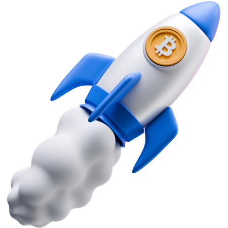 Fusée Bitcoin  3D Icon