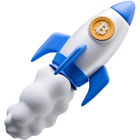 Fusée Bitcoin  3D Icon