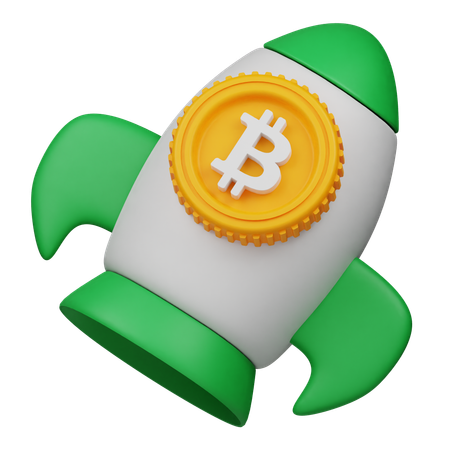 Fusée Bitcoin  3D Icon