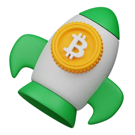 Fusée Bitcoin  3D Icon