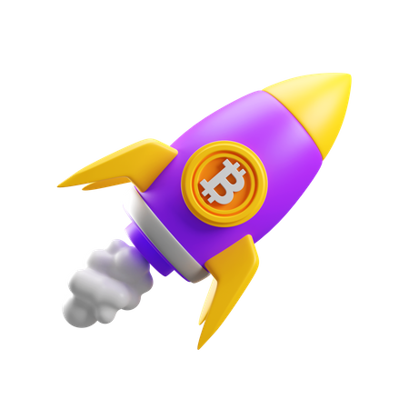 Fusée Bitcoin  3D Icon