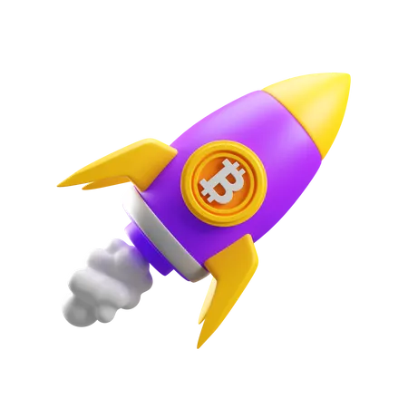 Fusée Bitcoin  3D Icon