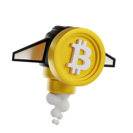 Fusée Bitcoin  3D Icon