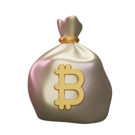 Bitcoin-Geldsack  3D Icon