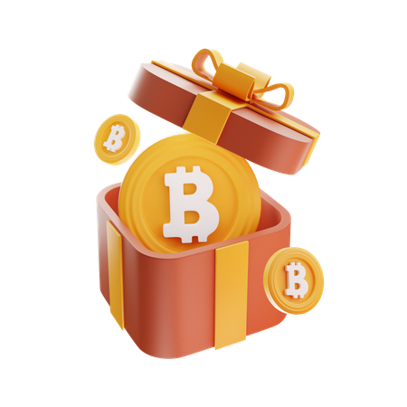 Bitcoin-Geschenk  3D Icon