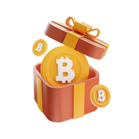 Bitcoin-Geschenk  3D Icon