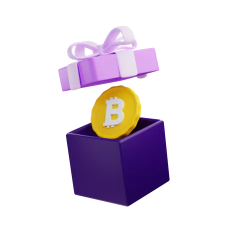 Bitcoin-Geschenk  3D Illustration