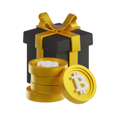 Bitcoin-Geschenk  3D Icon