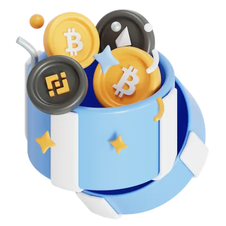 Bitcoin Mining Gift 3D Icon