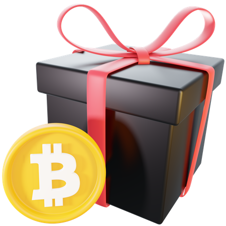 Bitcoin Gift  3D Illustration