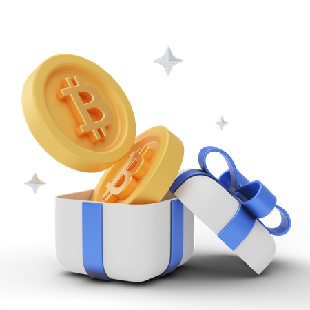 Bitcoin Gift  3D Illustration