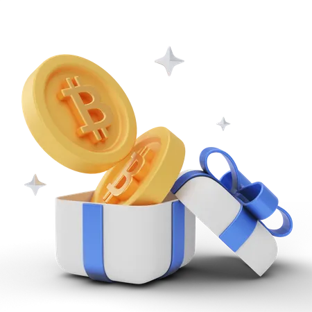 Bitcoin Gift  3D Illustration