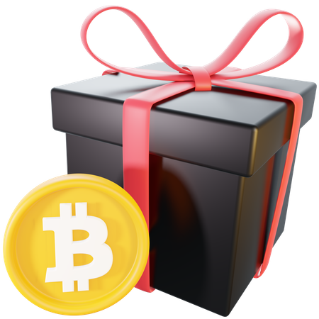 Bitcoin Gift 3D Illustration