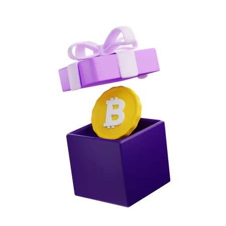 3 D Rendering Gift A Bitcoin Illustration Object With Transparent Background 3D Illustration